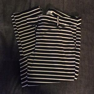 Black and white striped slacks